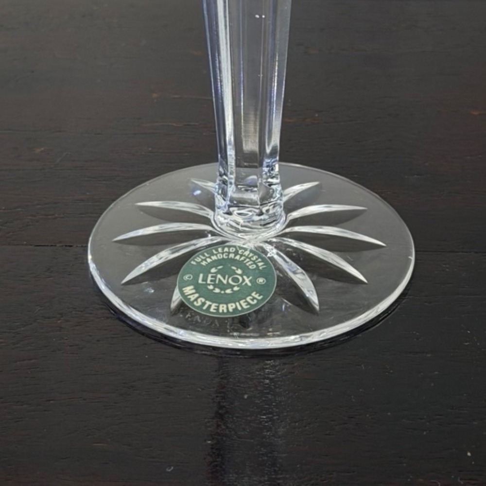 Lenox Masterpiece Collection Crystal Champagne Flutes Set of 4 Clear Home 9.25" - Picture 5 of 11